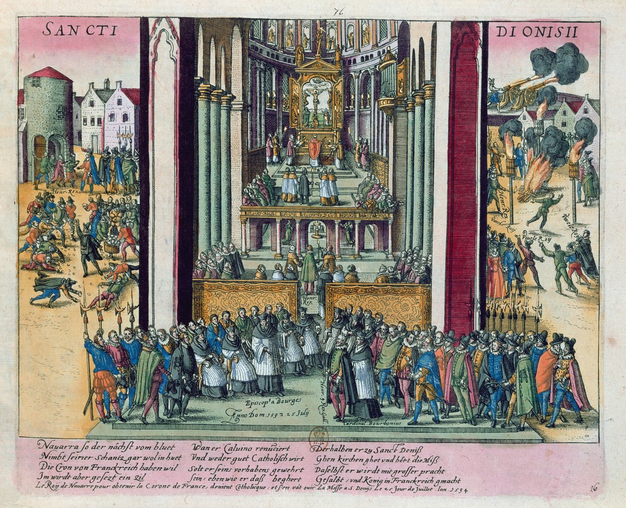 Henrik elítélése és katolicizmusra való áttérés St. Denisben 1593. július 15-én alkotó: Franz Hogenberg