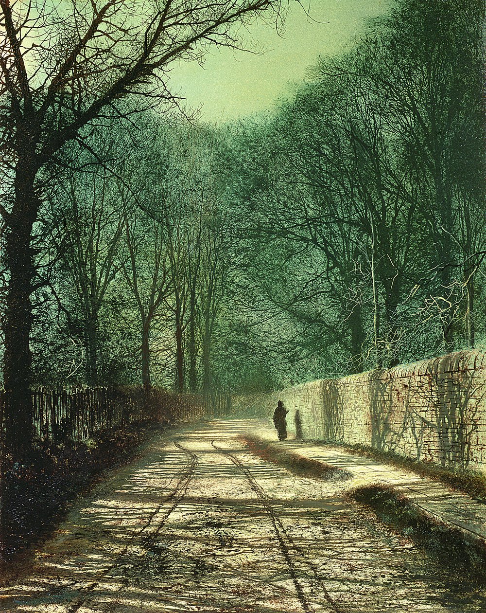 Faárnyékok a park falán, Roundhay, Leeds alkotó: John Atkinson Grimshaw