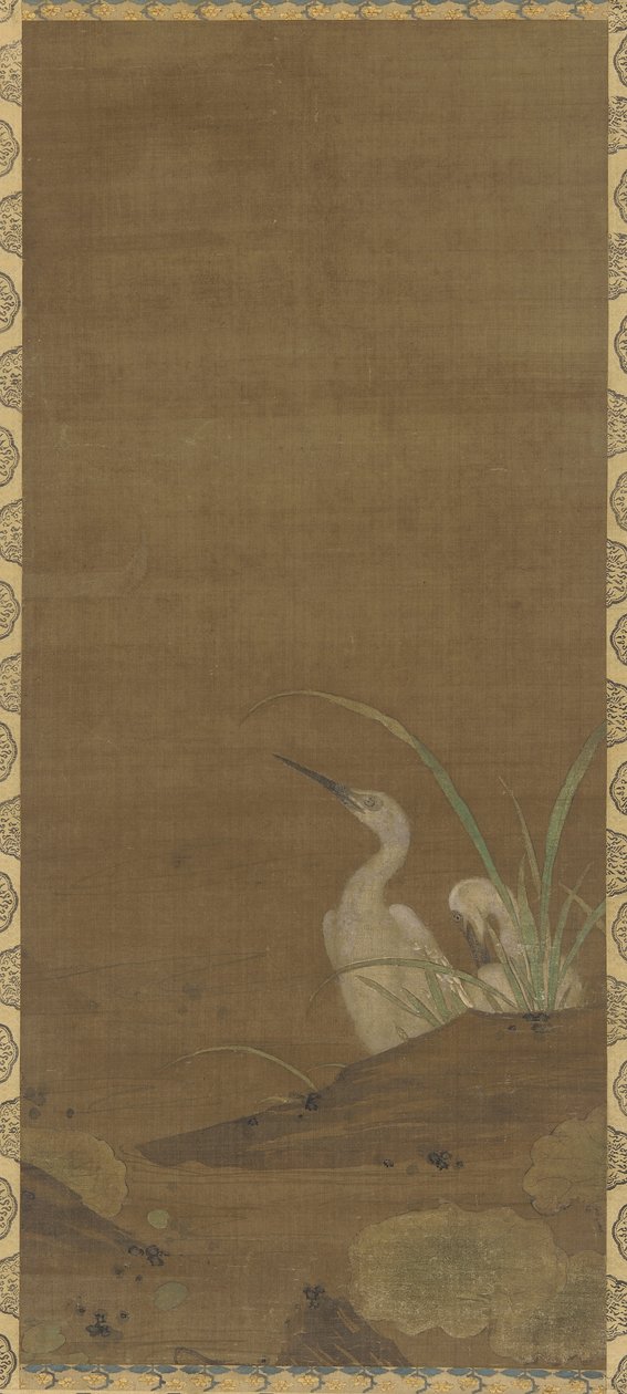 Gémek és vízinövények (tinta és szín a selyemen) alkotó: Ming Dynasty Chinese School