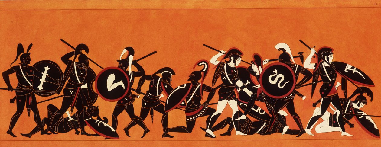 A görögök és a trójaiak csatája (trójai háború) 1808-1810 (festmény) alkotó: Unknown artist