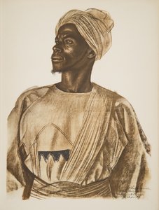 Gadem, elefántvadász (Birao), a Drawings and Paintings of Africa-ból, a Citroen Center Africa expedíció során kivégezték, a második Haardt Audouin-Dubreuil küldetés, kocsma. Párizs, 1927 (színes világítás