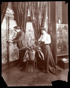 James K. Hackett és felesége (Mary Mannering) otthon, 1902 körül (ezüst zselatin nyomat)