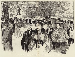The Season, Church Parade a Hyde Parkban vasárnap reggel alkotó: Charles Dana Gibson