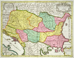 A Magyar Királyság és a Koronájával Egyesült Államok térképe, kocsma. Jan Barend Elwe, Amszterdam, 1742 alkotó: Dutch School