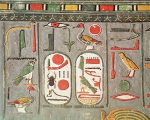 A király kartuszja, Horemheb sírjából (Kr. e. 1323-1295) Újbirodalom (falfestmény)