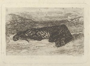 Tigris fekszik a sivatagban, 1846 ., 1846 . alkotó: Eugène Delacroix