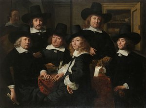 A Nieuw Zijds Szegények Szabadtéri Segítő Intézetének hat régense és gyöngye, Amszterdam, 1657
