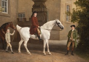 Részlet William Henry Cavendish Bentincktől, Portland 3. hercegétől a Welbeck Abbey Riding Stables előtt, 1766-7