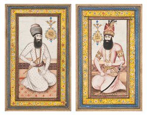 Karim Khan Zand és Nadir Shah portréi, Qajar Irán