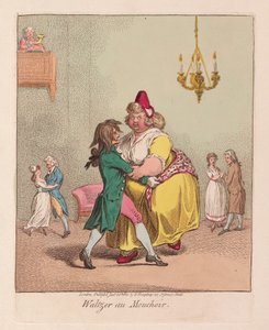 Waltzer au Mouchoir, pub. 1800 (kézzel színezett gravírozás) alkotó: James Gillray