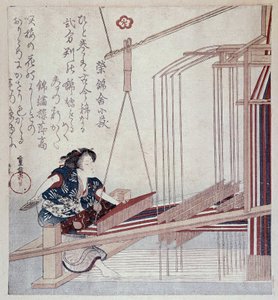 Japán szövőszék, 19. század végi nyomat