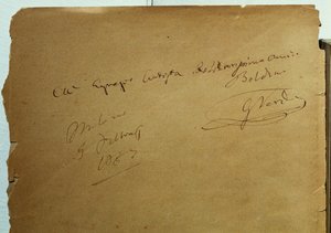 Giuseppe Verdi (1813-1901) dedikált dedikálása Giovanni Boldininek (1842-1931) alkotó: Walter Charles Mills