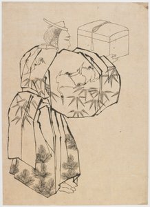 Udvari hírnök, 18. század vége-19. század eleje. alkotó: Katsushika Hokusai