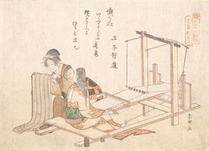 A Szövőgyár, kb. 1802. alkotó: Katsushika Hokusai