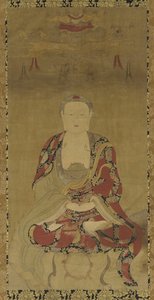 Dhyani Buddha (tinta és szín a papíron) alkotó: Ming Dynasty Chinese School
