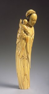 Guanyin gyermeket tartó figurája (faragott elefántcsont) (lásd még: 272122) alkotó: Ming Dynasty Chinese School