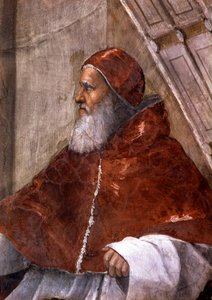 Részlet a vatikáni Heliodorus szobájából, amely II. Julius pápát ábrázolja