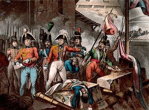 Wellington hercege Ciudad Rodrigo elfoglalásakor, Spanyolország, félszigeti háború, 1812 c1818. alkotó: William Heath