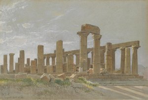 Girgenti Juno Lacinia temploma Agrigentumban, 1881. alkotó: William Stanley Haseltine
