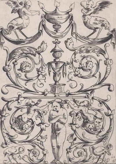 Dísztábla, kb. 1514-36. alkotó: Agostino Veneziano