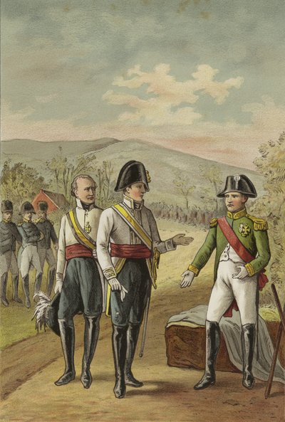 Napóleon és II. Ferenc osztrák császár találkozója az austerlitzi csata után, 1805 alkotó: Dutch School