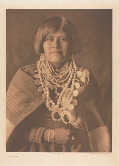 XVII. portfólió, 613. tábla: Egy Zuñi lány alkotó: Edward S. Curtis