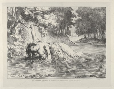 Ophelia halála, 1843., 1843. alkotó: Eugène Delacroix