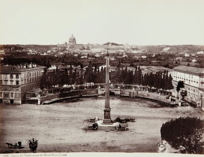 Kilátás a Piazza del Popolo-ra a Pincio-ról (vagy Pinciano-hegyről), Róma alkotó: Giorgio Sommer