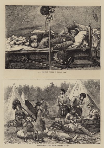 Aldershot, a hegyvidékiek tábora alkotó: Hubert von Herkomer