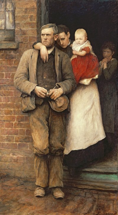 Sztrájkkor, 1891 körül alkotó: Hubert von Herkomer