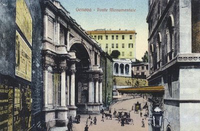 Genova, Monumental Bridge (színes fotó) alkotó: Italian Photographer