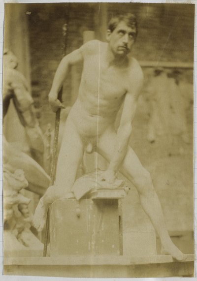 Egy férfi meztelen modell tanulmányozása elölről Jacques de Lalaing stúdiójában alkotó: Jacques Lalaing (attributed to)