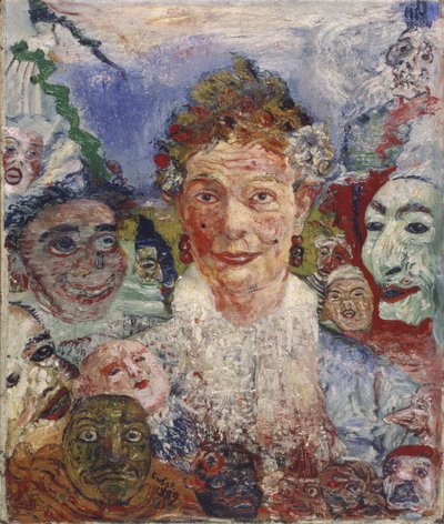 Maszkos öregasszony, 1889 alkotó: James Ensor
