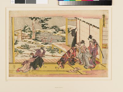 Kanadehon Chūshingura IX. felvonás alkotó: Katsushika Hokusai