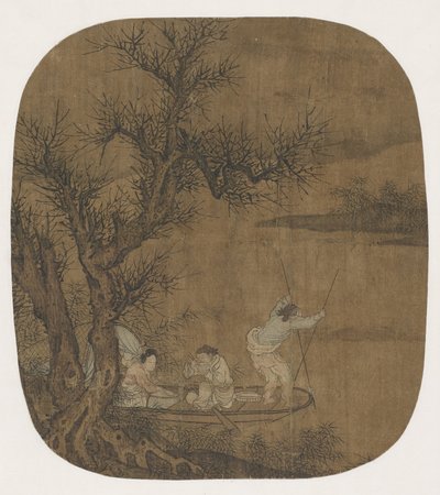 Étkezés a hajó fedélzetén, 16-17. század (tinta és szín a selyemen) alkotó: Ming Dynasty Chinese School
