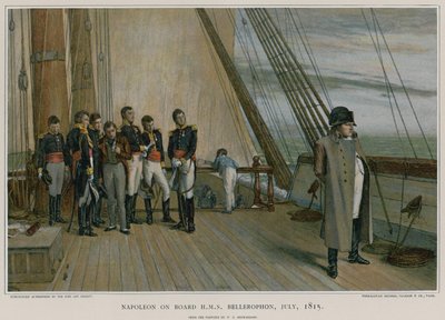 Napóleon a HMS Bellerophon fedélzetén alkotó: William Quiller Orchardson