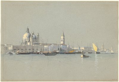 Kilátás a Giudecca-csatornára a Salute és a Campanile of San Marco felé alkotó: William Stanley Haseltine